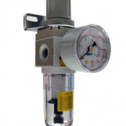 PneumaticPlus SAW2000M-N02BG Air Filter Regulator Combo Piggyback, 1/4″ Pipe Size, NPT-Manual Drain, Poly Bowl PneumaticPlus SAW2000M-N02BG Air Filter Regulator Combo Piggyback, 1/4″ Pipe Size, NPT-Manual Drain, Poly Bowl