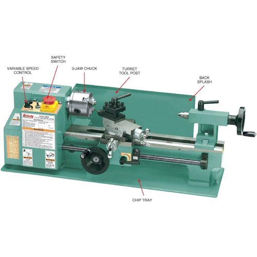 Grizzly G8688 Mini Metal Lathe, 7 x 12-Inch