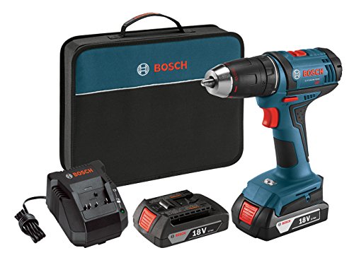 Bosch DDB181-02 18-Volt Lithium-Ion 1/2-Inch Compact Tough Drill/Driver Kit with 2 Batteries, Charger and Contractor Bag